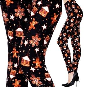 NWT! PLUS Holiday Christmas Festive SOFT Full Brushed Leggings